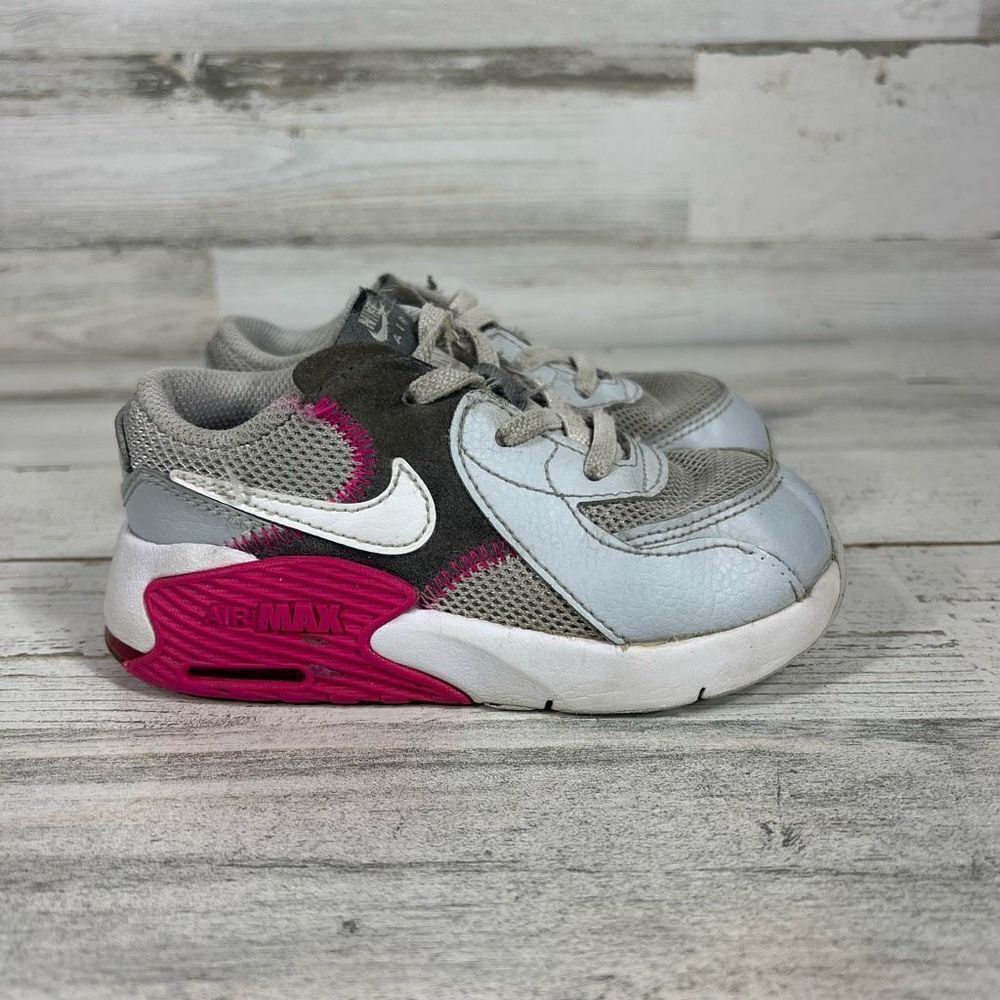 Nike Air Max 90 Emcee LTR Shoes Gray Purple Toddler Kid's Sneakers US 9C